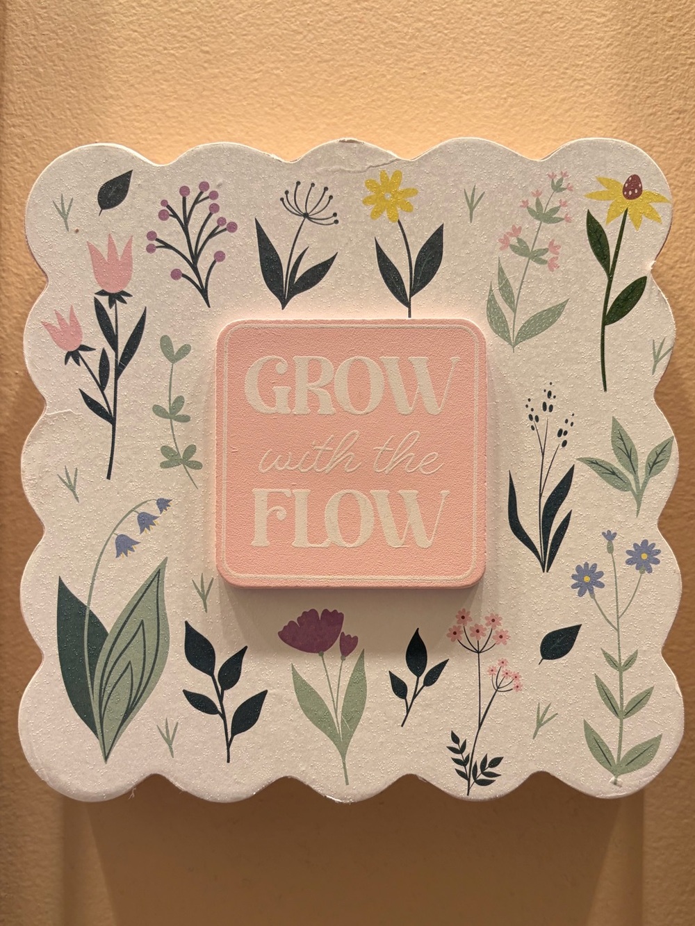 ⚡️"Grow with the Flow" floral table or desk standing sign decoration